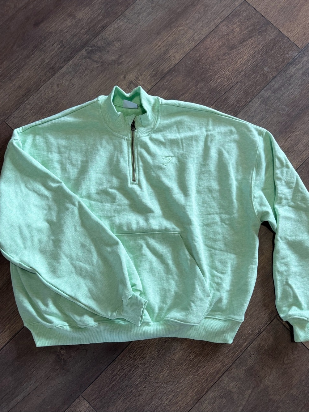 Gymshark Women's Mint Green Quarter-Zip Pullover